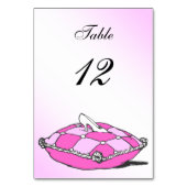 Cinderella Slipper Pink Pillow Custom Table Card Tischnummer (Rückseite)