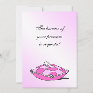 Cinderella Slipper Pink Pillow Wedding Einladung
