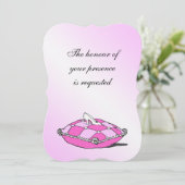 Cinderella Slipper Pink Pillow Wedding Einladung (Stehend Vorderseite)