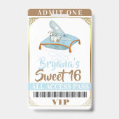 Cinderella Slipper Princess Sweet 16 VIP Pass Ausweis (Rückseite)