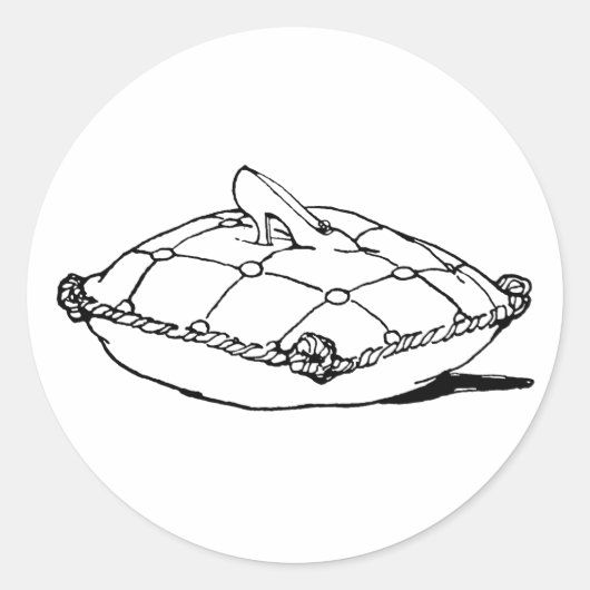 Cinderella Slipper Vintag Märchenkunstkleber Runder Aufkleber (Vorderseite)