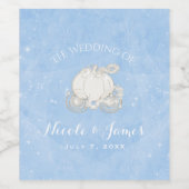 Cinderella Sparkle Carriage Gold Blue Custom Wine Weinetikett (Einzelnes Label)