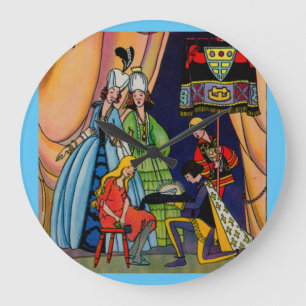 Cinderella, the prince and the glass slipper große wanduhr