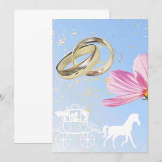 Cinderella Wedding Cards Einladung (Vorne/Hinten)