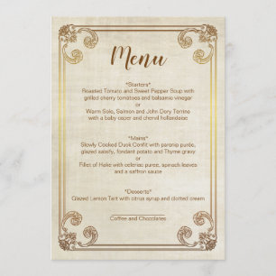 CINDERELLA WEDDING MENU CARD MENÜKARTE