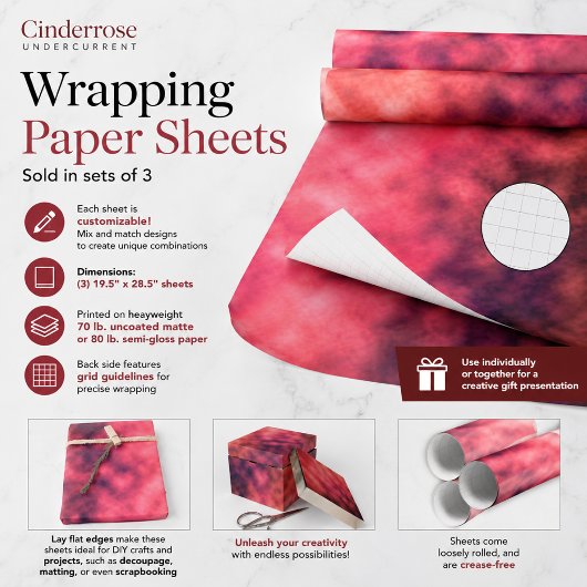 Cinderrose Unterströmung Geschenkpapier Set