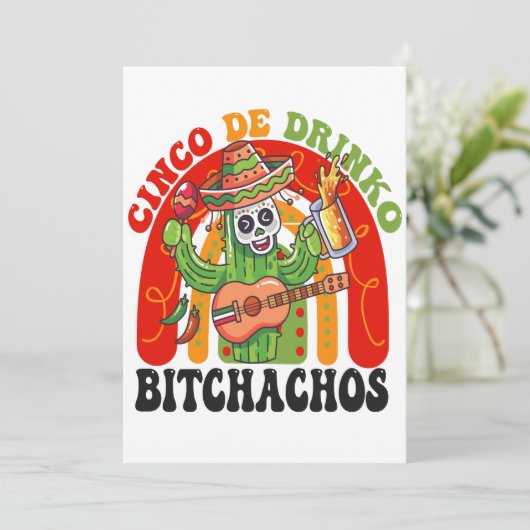 Cindo De Drinko Bitchachos Funny Cindo De Mayo Rai Save The Date (Stehend Vorderseite)