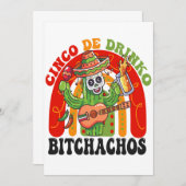 Cindo De Drinko Bitchachos Funny Cindo De Mayo Rai Save The Date (Vorne/Hinten)