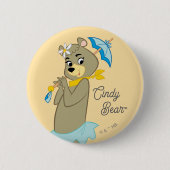 Cindy Bear Holding Parasol Button (Vorderseite)