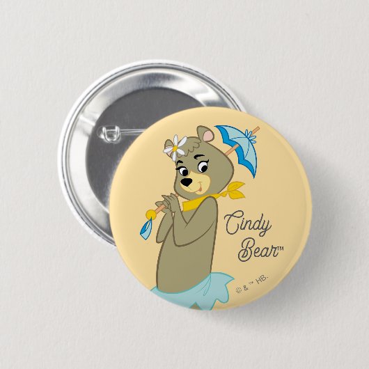 Cindy Bear Holding Parasol Button (Vorne & Hinten)