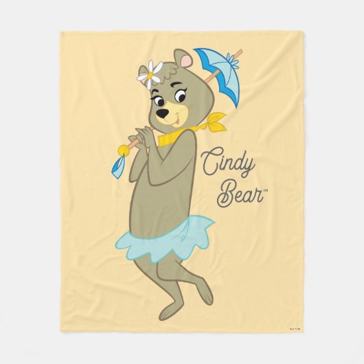 Cindy Bear Holding Parasol Fleecedecke (Vorderseite)