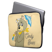 Cindy Bear Holding Parasol Laptopschutzhülle (Vorderseite Links)