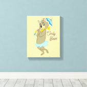 Cindy Bear Holding Parasol Leinwanddruck (Insitu (Holzboden))