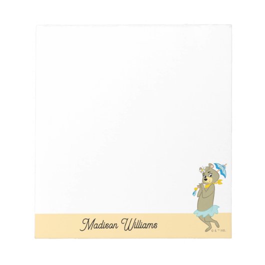 Cindy Bear Holding Parasol Notizblock (Vorderseite)