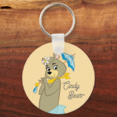 Cindy Bear Holding Parasol Schlüsselanhänger (Rückseite)