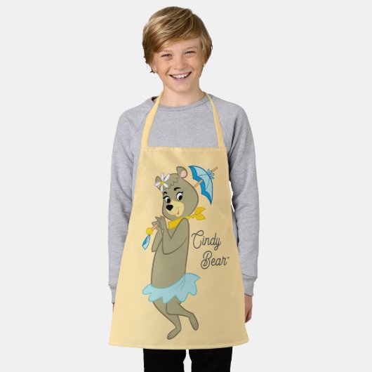 Cindy Bear Holding Parasol Schürze (Getragen)