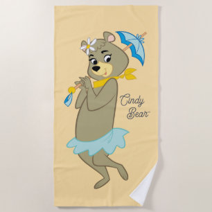 Cindy Bear Holding Parasol Strandtuch