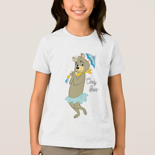 Cindy Bear Holding Parasol Tri-Blend Shirt (Vorderseite)