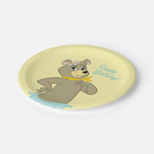 Cindy Bear Playful Pose Pappteller (Schrägansicht)