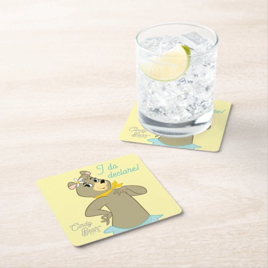 Cindy Bear Playful Pose Rechteckiger Pappuntersetzer (Vor Ort)