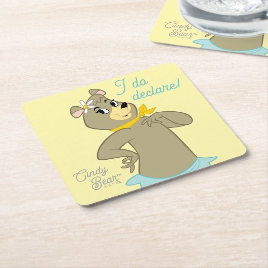 Cindy Bear Playful Pose Rechteckiger Pappuntersetzer (angewinkelt)