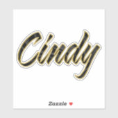 Cindy black gold Lettering Aufkleber Sticker (Blatt)