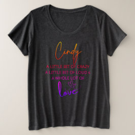 Cindy Colorful Liebe 2 Große Größe T-Shirt