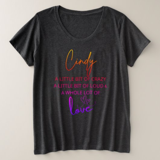 Cindy Colorful Liebe 2 Große Größe T-Shirt (Design vorne)