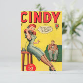 "Cindy" Comic Book Note Card Dankeskarte (Stehend Vorderseite)