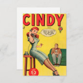 "Cindy" Comic Book Note Card Dankeskarte (Vorne/Hinten)