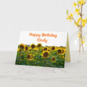 Cindy Happy Birthday Sonnenblumenfeld Karte (Gelbe Blume)