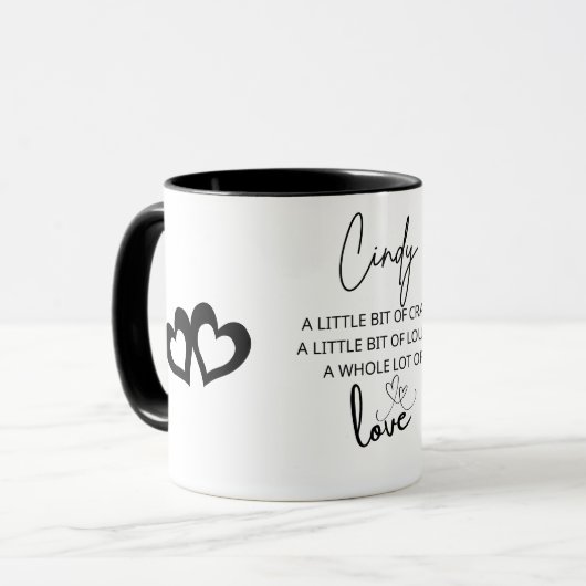 Cindy Liebe Tasse (Vorderseite Links)