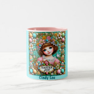 CINDY LOU ~ VINTAGES MÄDCHEN~ Sehr süß Zweifarbige Tasse