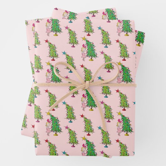 Cindy-Lou Who and Christmas Tree Pattern Geschenkpapier Set (Beispiel)