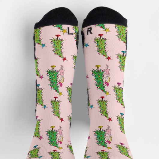 Cindy-Lou Who and Christmas Tree Pattern Socken (Oben)