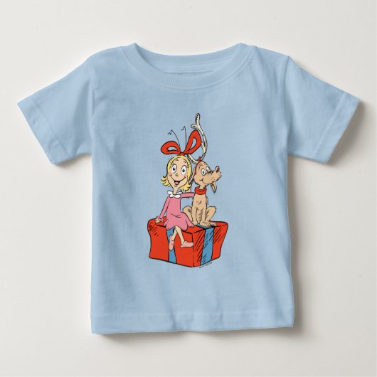 Cindy Lou Who and Max on a Present Baby T-shirt (Vorderseite)