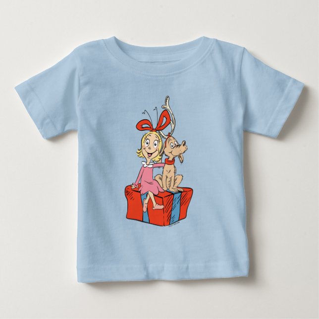 Cindy Lou Who and Max on a Present Baby T-shirt (Vorderseite)