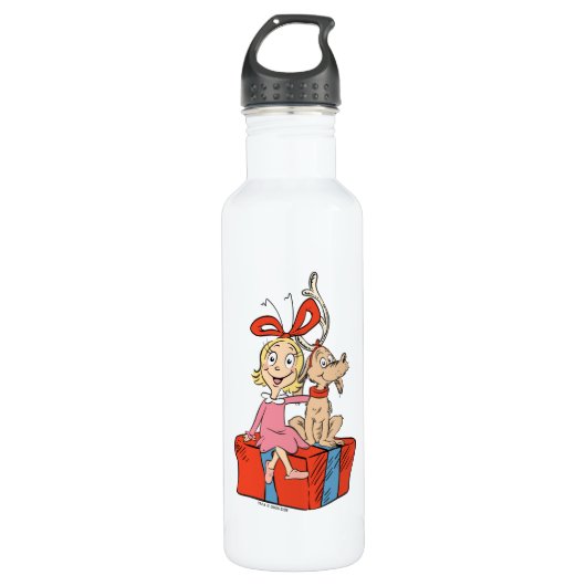 Cindy Lou Who and Max on a Present Edelstahlflasche (Vorderseite)