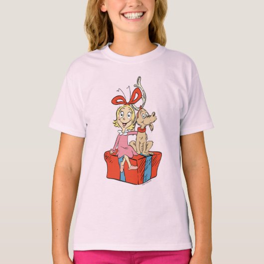 Cindy Lou Who and Max on a Present T-Shirt (Vorderseite)