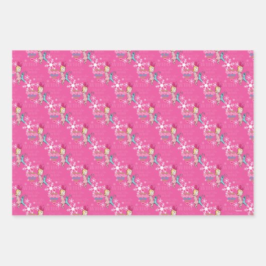 Cindy-Lou Who Good Pink Snowflake Muster Geschenkpapier Set (Vorderseite)
