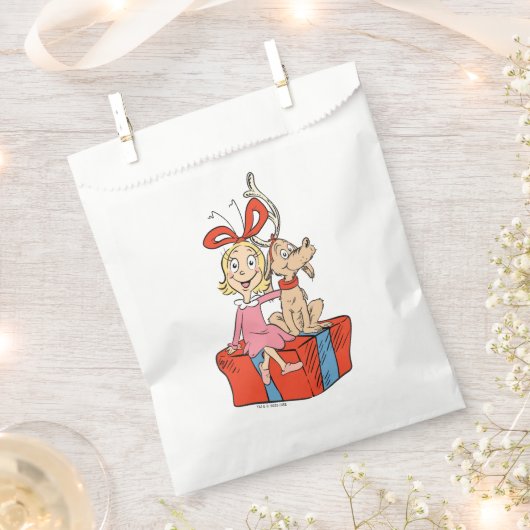 Cindy Lou Who und Max an einem Geschenk Geschenktütchen (Ausgeschnitten)