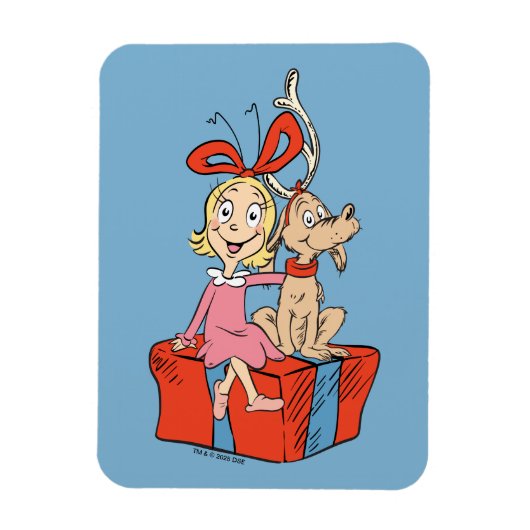 Cindy Lou Who und Max an einem Geschenk Magnet (Vertikal)
