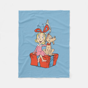 Cindy Lou Who und Max auf einem Geschenk Fleecedecke