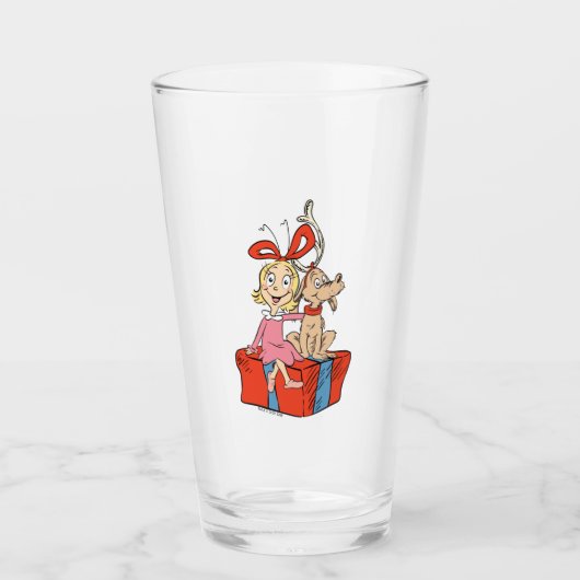 Cindy Lou Who und Max auf einem Geschenk Glas (Vorderseite)