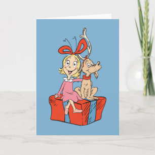 Cindy Lou Who und Max auf einem Geschenk Karte
