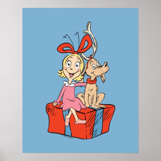 Cindy Lou Who und Max auf einem Geschenk Poster (Vorne)