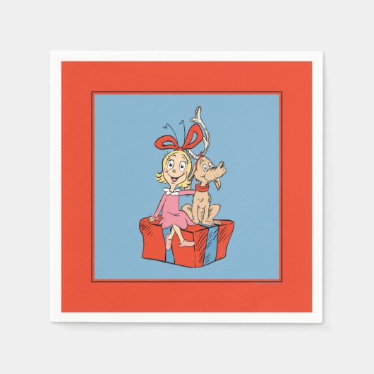 Cindy Lou Who und Max auf einem Geschenk Serviette (Vorderseite)