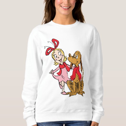 Cindy Lou Who und Max der Hund Sweatshirt (Vorderseite)