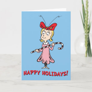Cindy Lou Who Zuckerstange Feiertagskarte