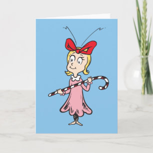 Cindy Lou Who Zuckerstange Feiertagskarte